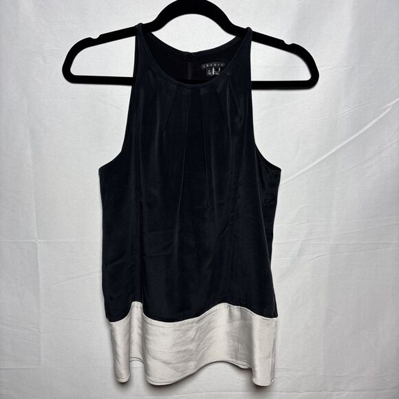 THEORY Milka Womens XS Silk Blend Colorblock Cami Tank Blouse quiet luxury - Picture 1 of 7